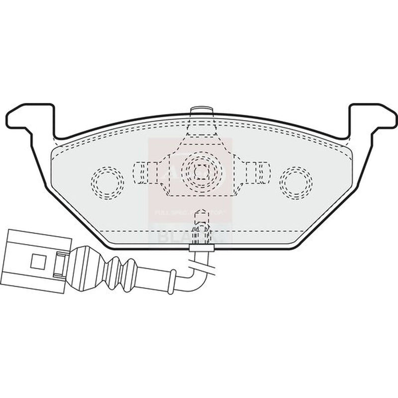 Apec Black Front Brake Pad Set fits Audi A2 2000-2005 1.4 1.6