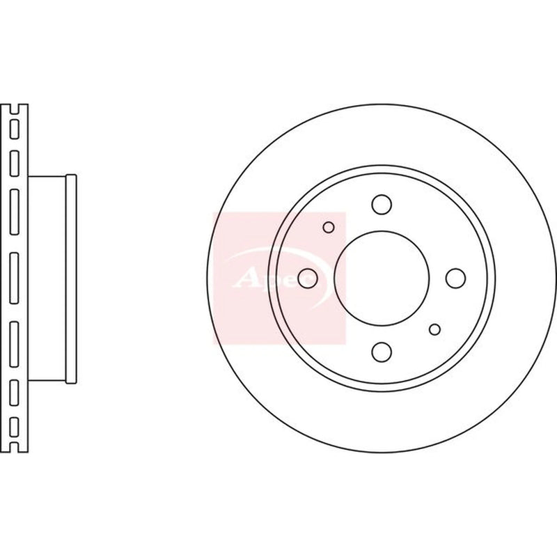 Apec 2 x Vented Front Brake Discs DSK2389-x2