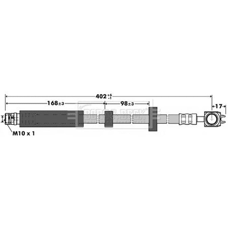 Borg & Beck Brake Hydraulic Hose Line Front Right BBH7377