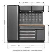 Sealey Superline Pro 1.96m Storage System Pressed Wood Worktop APMSSTACK09W Sealey - Dynamic Drive