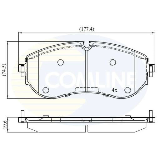 Comline 4 x Front Brake Pad Set fits Man Tge 2017-2024 2.0