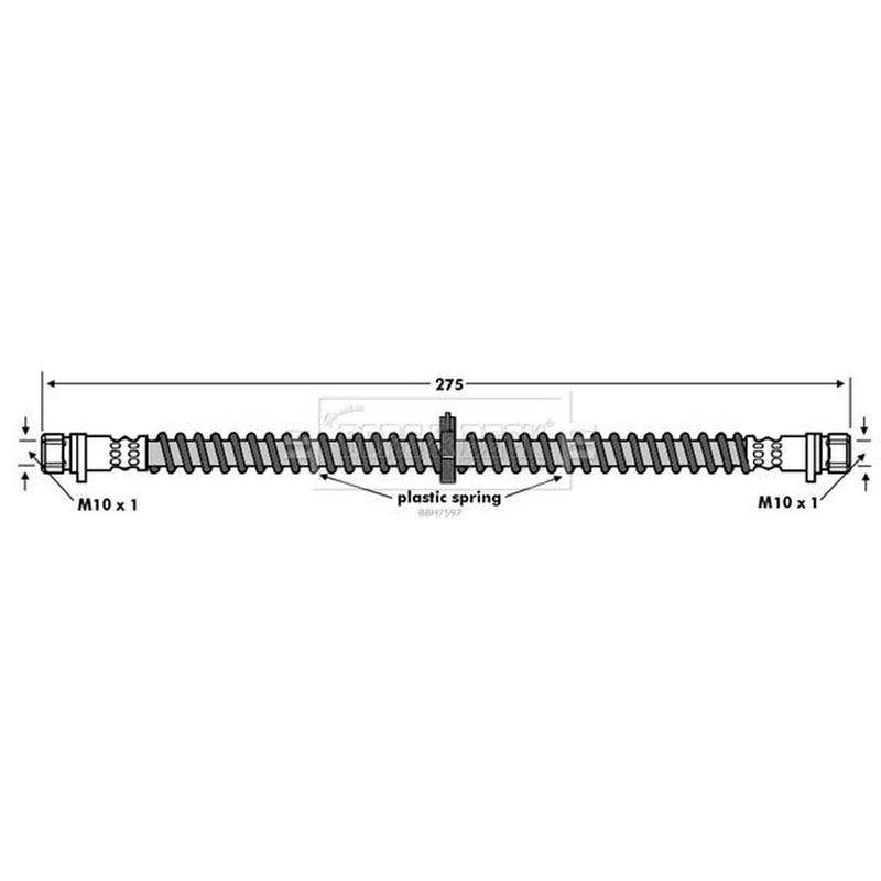 Borg & Beck Brake Hydraulic Hose Line Rear Right BBH7597