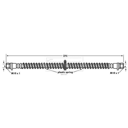 Borg & Beck Brake Hydraulic Hose Line Rear Right BBH7597