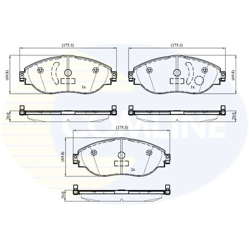 Comline Front Brake Discs & Pads fits VW Golf VIII 2019-2020 1.0 1.4 1.5 2.0