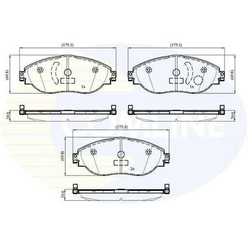 Comline 4 x Front Brake Pad Set fits Audi Q3 2018-2021