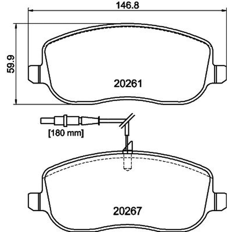 Mintex Front Brake Pad Set fits Citroën C8 2002-2009 2.0 2.2