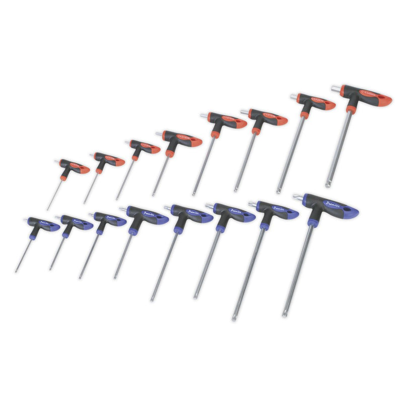 Sealey T-Handle TRX-Star* & Hex Key Set 16pc AK7147 Sealey - Dynamic Drive