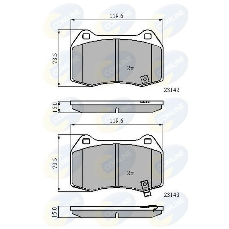 Comline 4 x Front Brake Pad Set fits Nissan 350Z 2002-2008 3.5