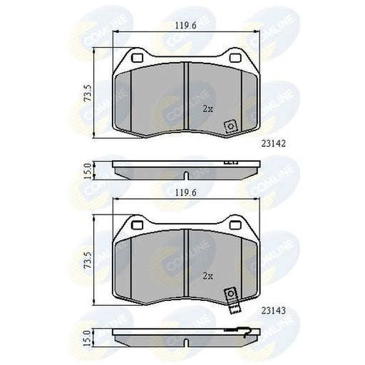 Comline 4 x Front Brake Pad Set fits Nissan 350Z 2002-2008 3.5