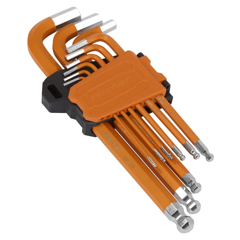 Sealey Premier Premier Imperial Long Hex Key Set Ball-End 9pc AK71750 Sealey Premier - Dynamic Drive