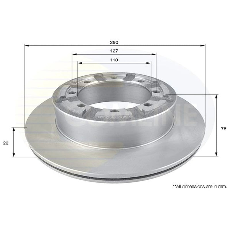 Comline Front & Rear Brake Discs & Pads fits Nissan NT400 Cabstar 2014 on