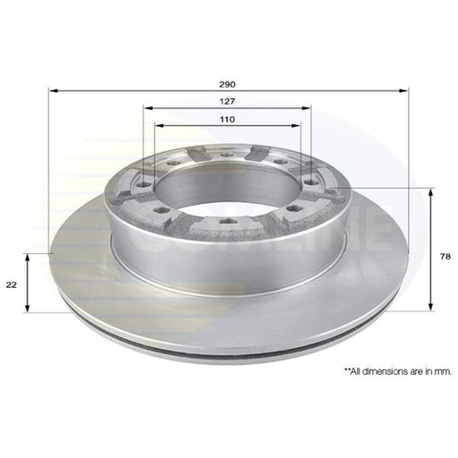 Comline 2 x Internally Vented Brake Discs fits Nissan NT400 Cabstar 2014 on