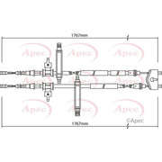 Apec Handbrake Cable Left Rear fits Ford Focus I 1998-2004 1.4 1.6 1.8 2.0