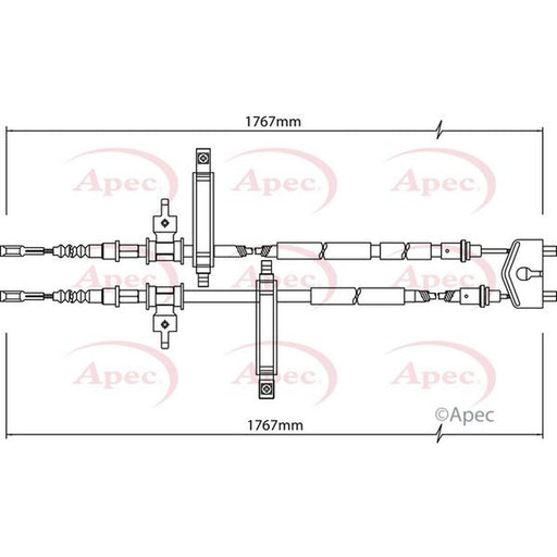 Apec Handbrake Cable Left Rear fits Ford Focus I 1998-2004 1.4 1.6 1.8 2.0