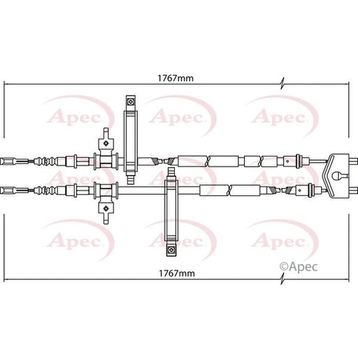 Apec Handbrake Cable Right Rear CAB1144