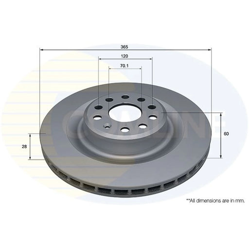Comline 2 x Internally Vented Brake Discs fits Tesla Model X 2015-2016