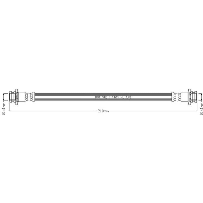 Abtex Brake Hydraulic Hose Line Rear fits Nissan Micra II 1992-2003 1.0 1.3 1.4