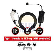 NAPA Electric Vehicle Charging Cable Charging plug type 1 fits Aiways U5 2020 on