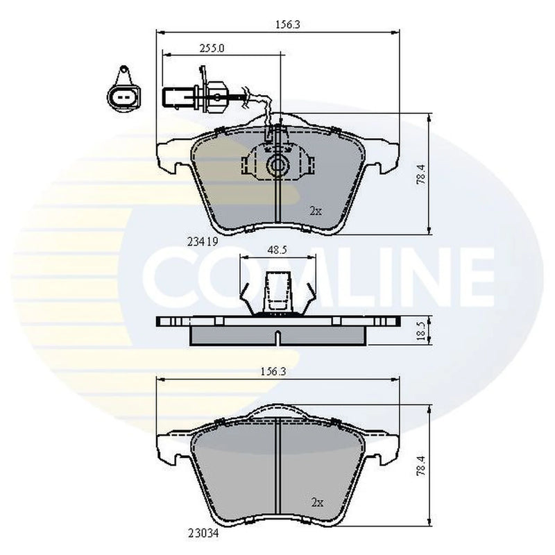 Comline 4 x Front Brake Pad Set fits Ford Galaxy I 1995-2006 1.9 2.3