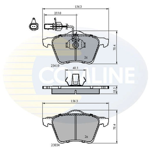 Comline 4 x Front Brake Pad Set fits Ford Galaxy I 1995-2006 1.9 2.3