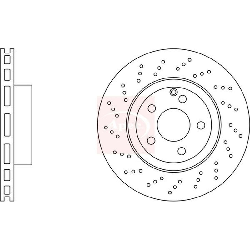 Apec 2 x Perforated/Vented Brake Discs fits Mercedes-Benz Sl 2003-2012 230.467