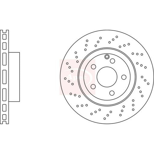 Apec 2 x Perforated/Vented Brake Discs fits Mercedes-Benz Sl 2003-2012 230.467