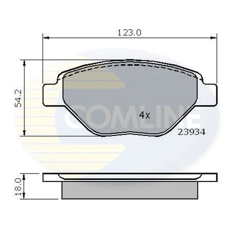 Comline 4 x Front Brake Pad Set fits Renault Megane II 2002-2008 1.4