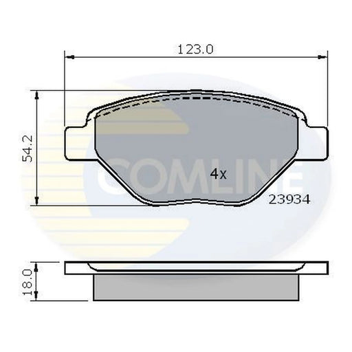 Comline 4 x Front Brake Pad Set fits Renault Megane II 2002-2008 1.4