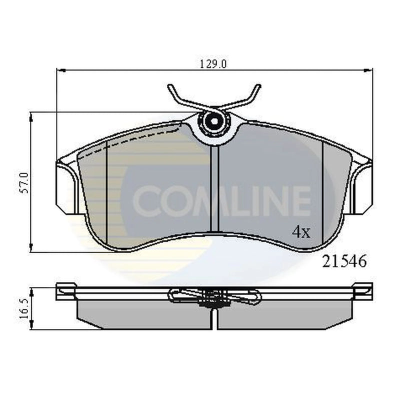 Comline 4 x Front Brake Pad Set fits Nissan Almera 2000-2006 1.5