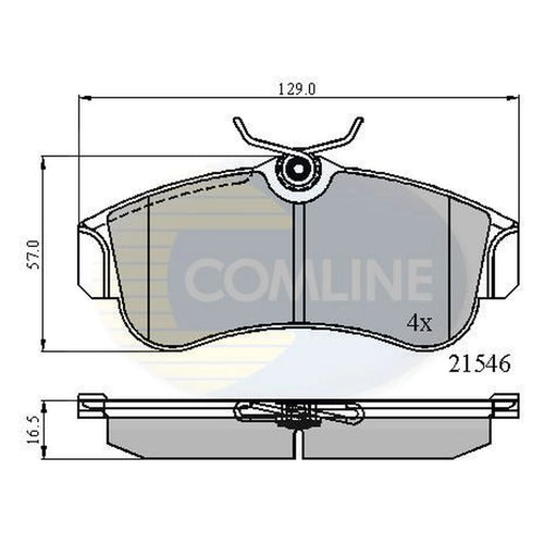 Comline 4 x Front Brake Pad Set fits Nissan Almera 2000-2006 1.5