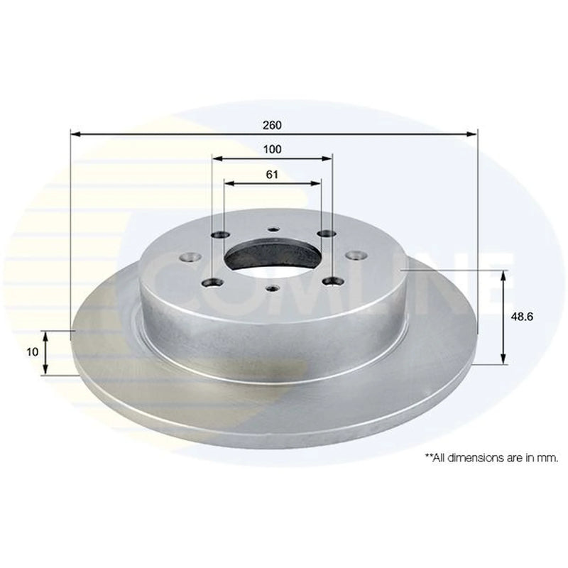 Comline Front & Rear Brake Discs & Pads fits Honda Civic VII 2000-2005 1.4 1.6