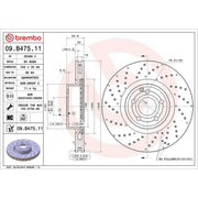 Brembo 2 x Perforated/Vented Brake Discs fits Mercedes-Benz Sl 2012-2020