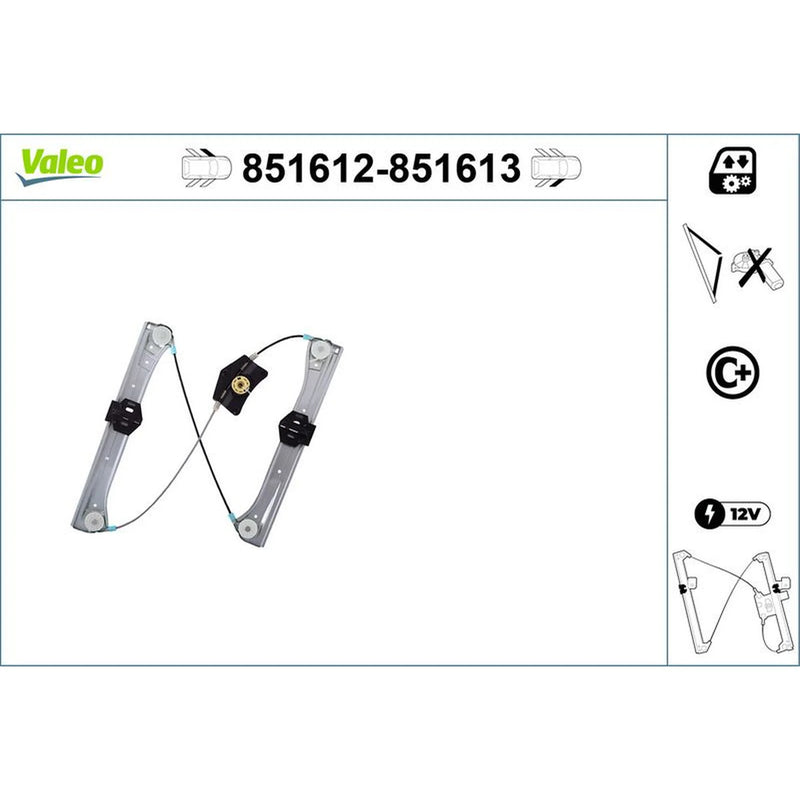 Valeo Electric Window Regulator Lifter Left Front 851612