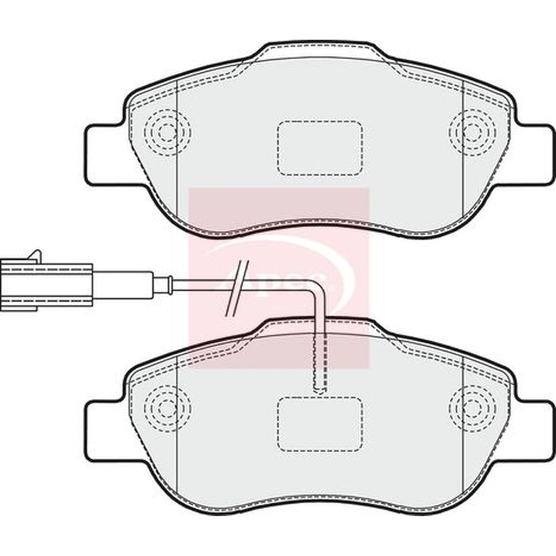 Apec Front Brake Pad Set fits Fiat 500 2007 on 1.3