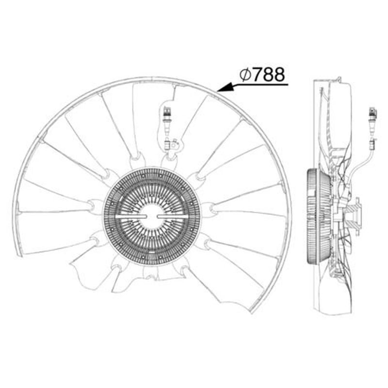 Mahle Engine Cooling Fan fits Man Tgx I 2007-2019 18.680 33.680 41.680