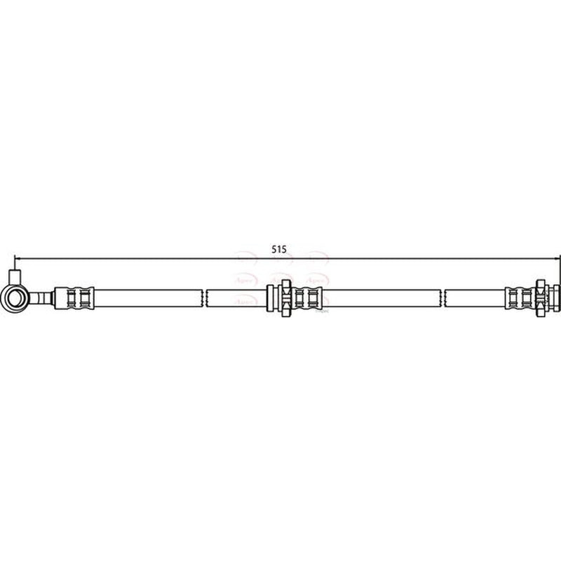 Apec Brake Hydraulic Hose Line Front Left fits Nissan X-Trail I 2001-2013