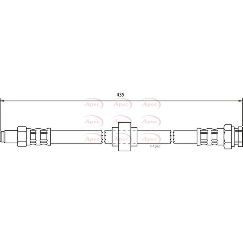 Apec Brake Hydraulic Hose Line Front fits Citroën Visa 1978-1991 0.6 1.0