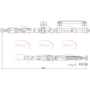 Apec Handbrake Cable Right Rear fits Kia Carens I 2000-2007 1.6 1.8 2.0