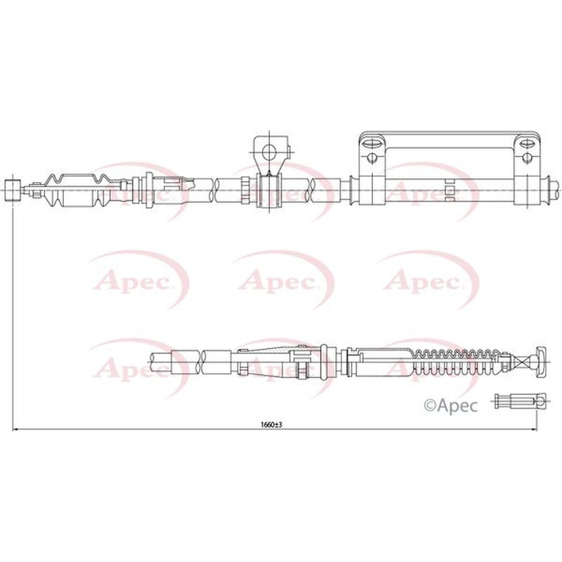 Apec Handbrake Cable Right Rear fits Kia Carens I 2000-2007 1.6 1.8 2.0