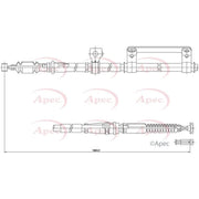 Apec Handbrake Cable Right Rear CAB1248