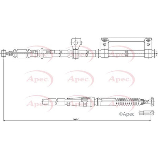 Apec Handbrake Cable Right Rear fits Kia Carens I 2000-2007 1.6 1.8 2.0