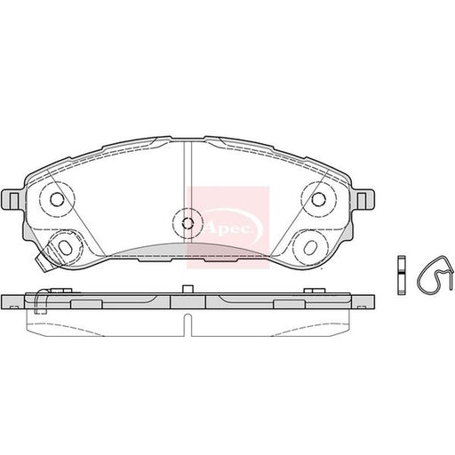 Apec Rear Brake Pad Set fits Ford Ranger 2011 on 2.5