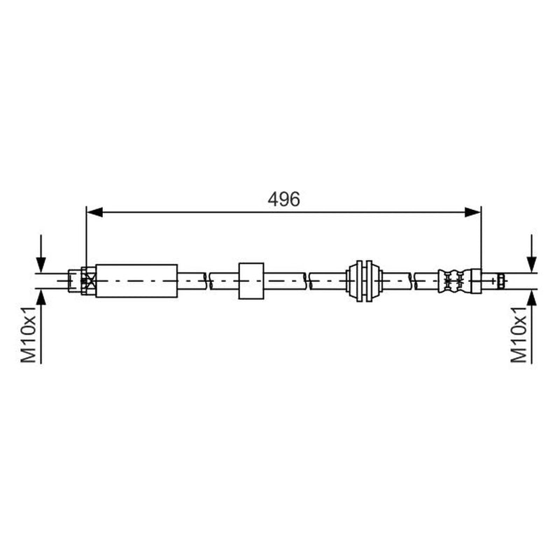 Bosch Brake Hydraulic Hose Line Front fits BMW 5 2004-2010