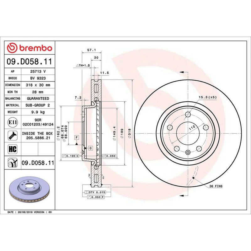 Brembo Front & Rear Brake Discs & Pads fits Audi A6 C8 2018-2019