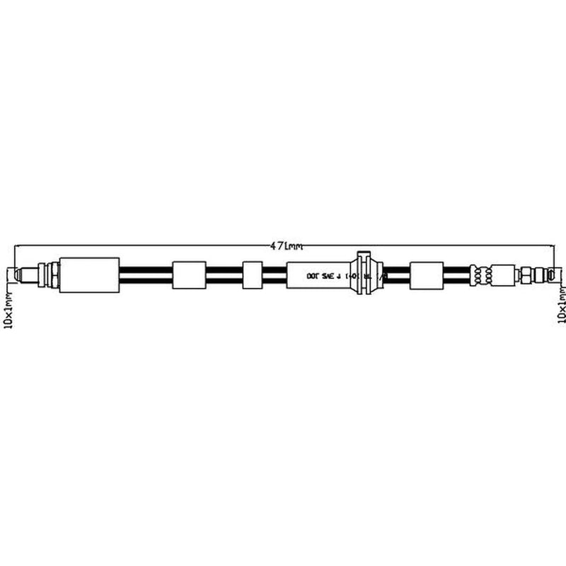 Juratek Brake Hydraulic Hose Line Front Left JBH1139L