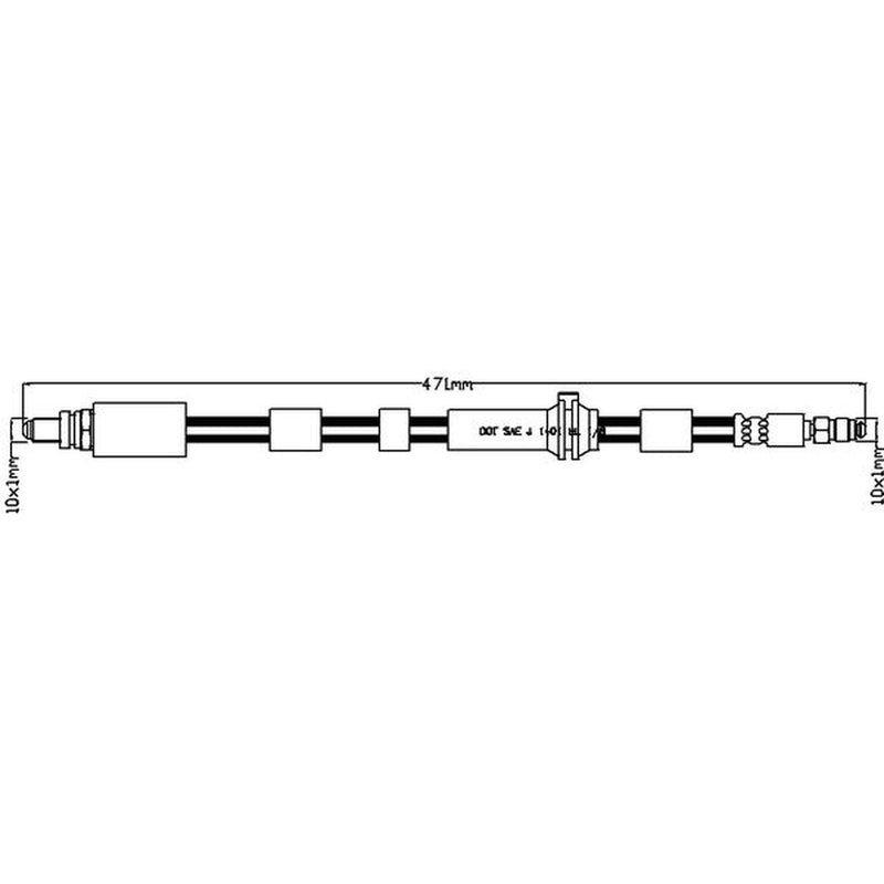 Abtex Brake Hydraulic Hose Line Front Left fits Ford Ka 1996-2008 1.3