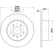 Mintex Rear Brake Solid Discs & Pads fits Saab 900 II 1993-1998 2.0 2.3 2.5
