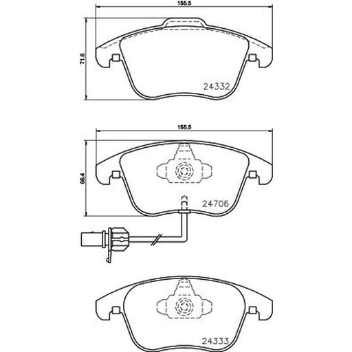 Mintex Front Brake Pad Set fits Audi A4 Allroad B8 2009-2016 2.0