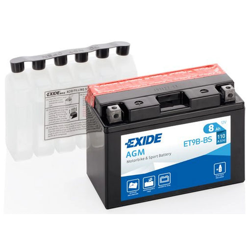 Exide Battery 12V 8Ah 110A ET9B-BS
