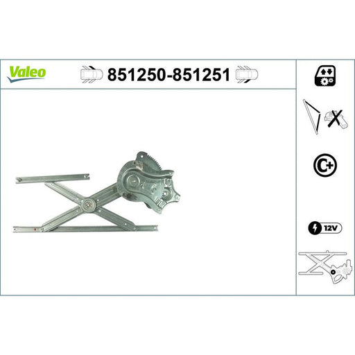 Valeo Electric Window Regulator Lifter Left Front 851250